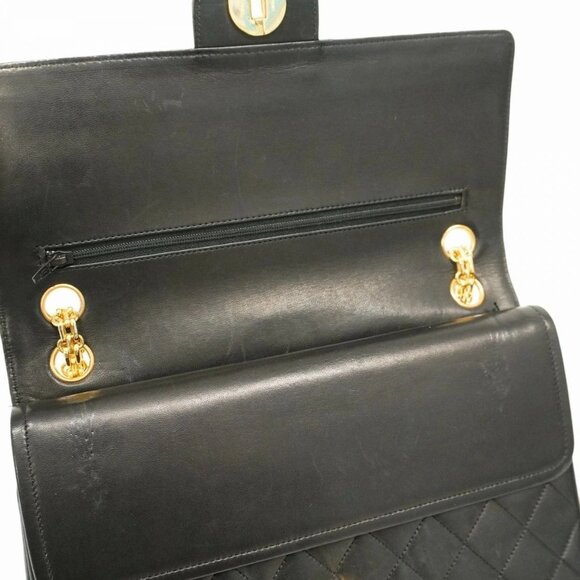 Authentic CHANEL Vintage Classic Double Flap Bag Lambskin Chain Shoulder Purse - Picture 10 of 13